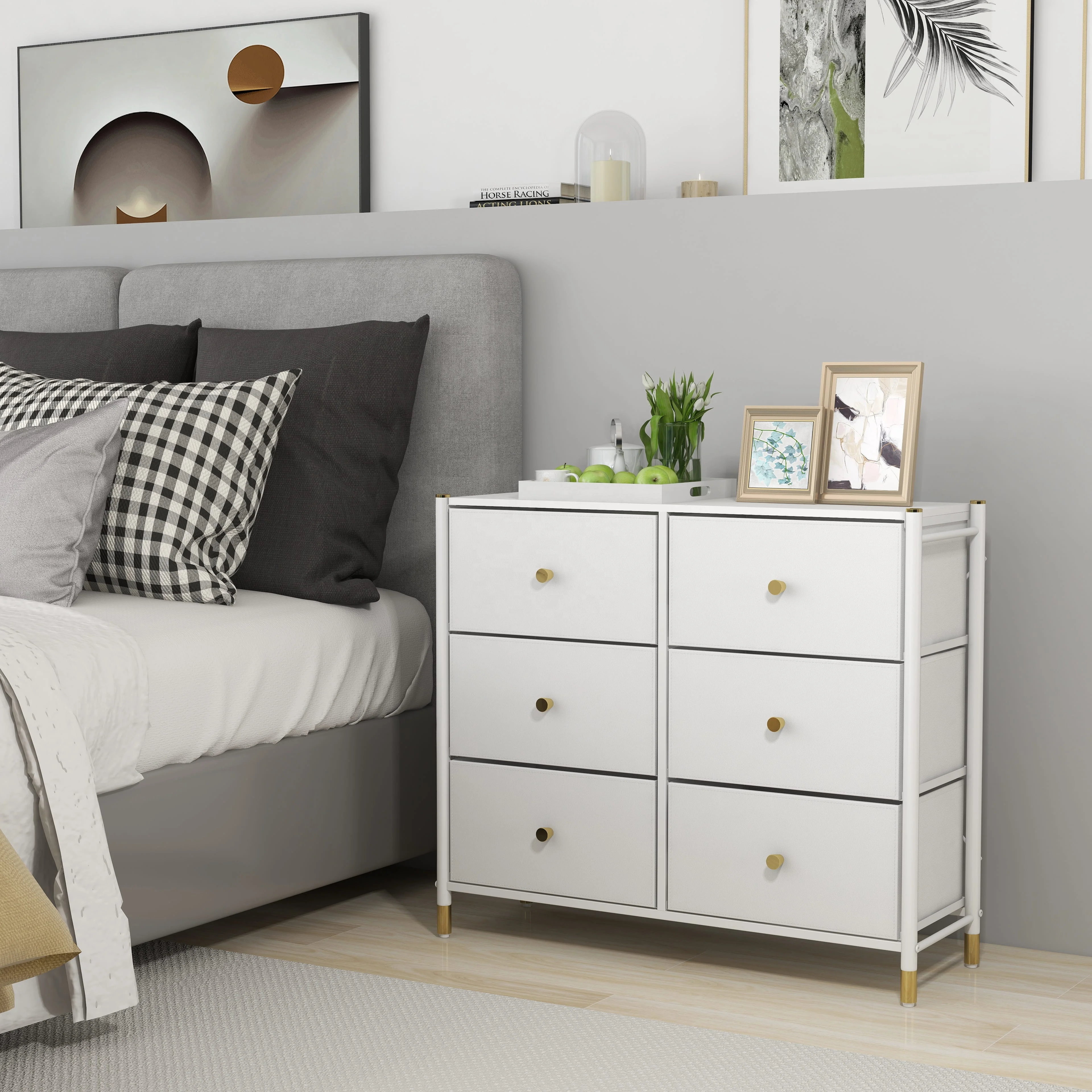 Foldable Drawer Dressers 4 Drawers Bedroom Furniture fabric storage dresser Storage Drawer Tower