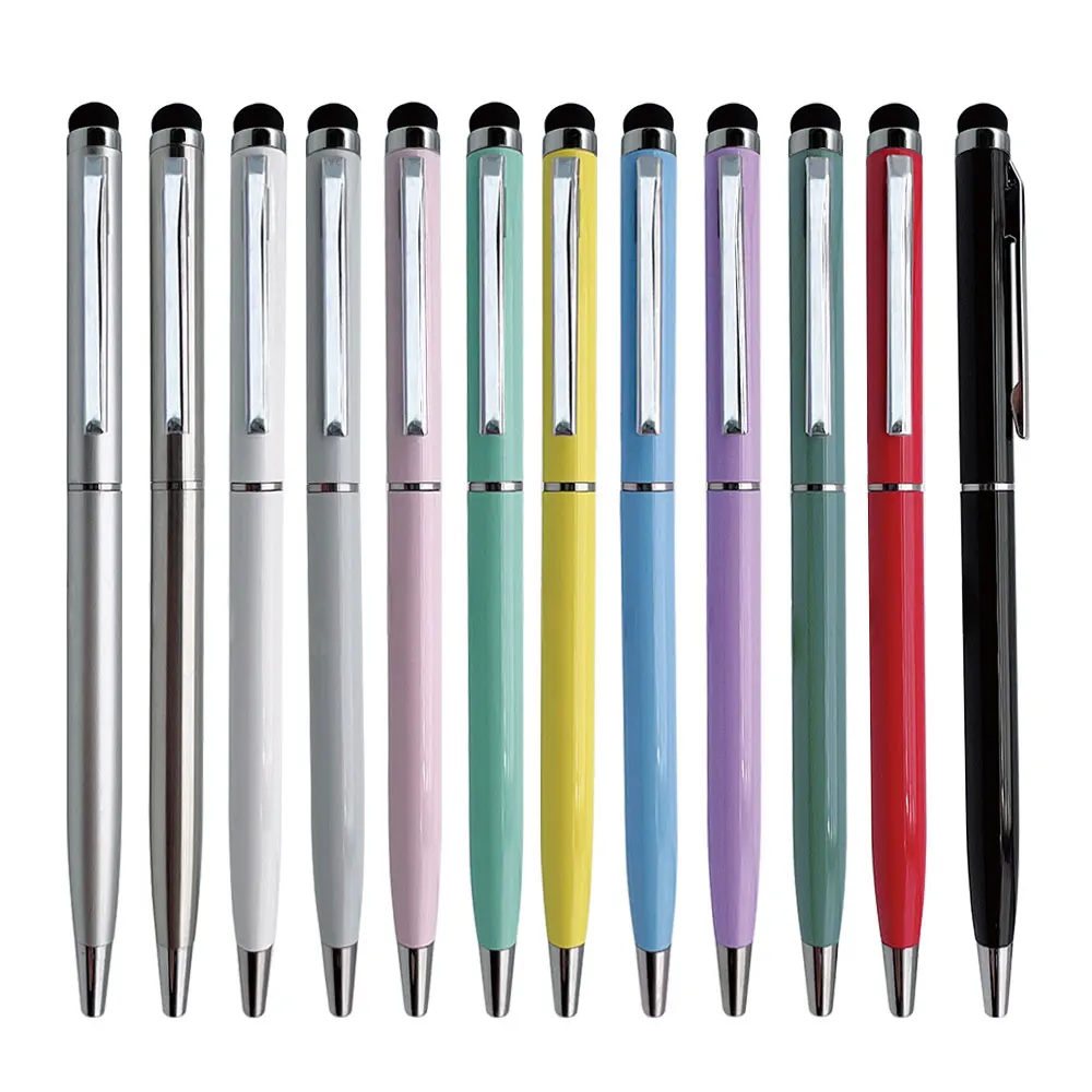Hot Sale Metal Slim Twist Ballpoint Pen With Stylus Touch Pen Laser Engraving Logo