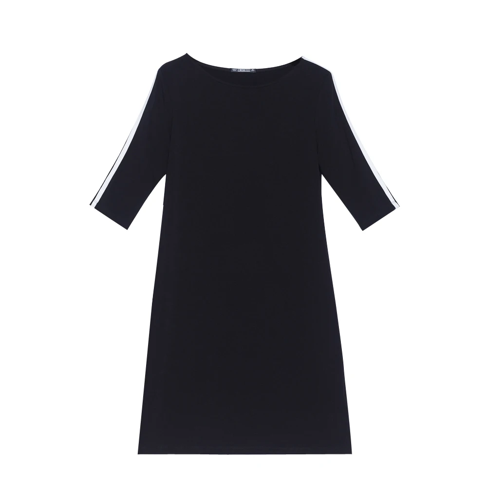 
Half sleeve black ladies winter long custom cotton dress 