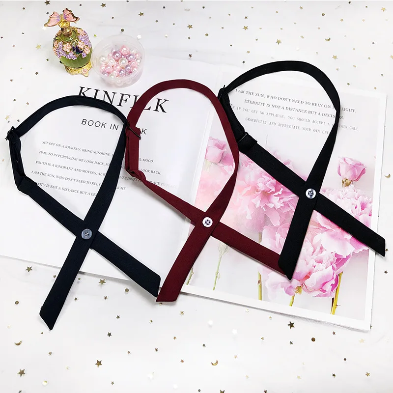 Best Seller Thai Style Cross Bow Tie Girl Narrow Wholesale Student School Uniform Black Bow Tie