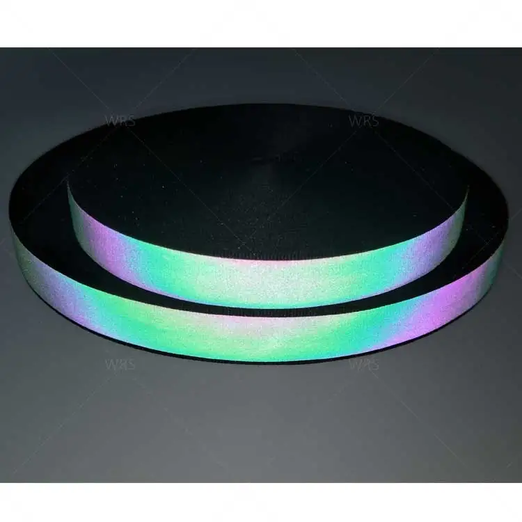 
Elastic Rainbow Color Colorful Green Black Reflective Tape Hi Viz Tape 