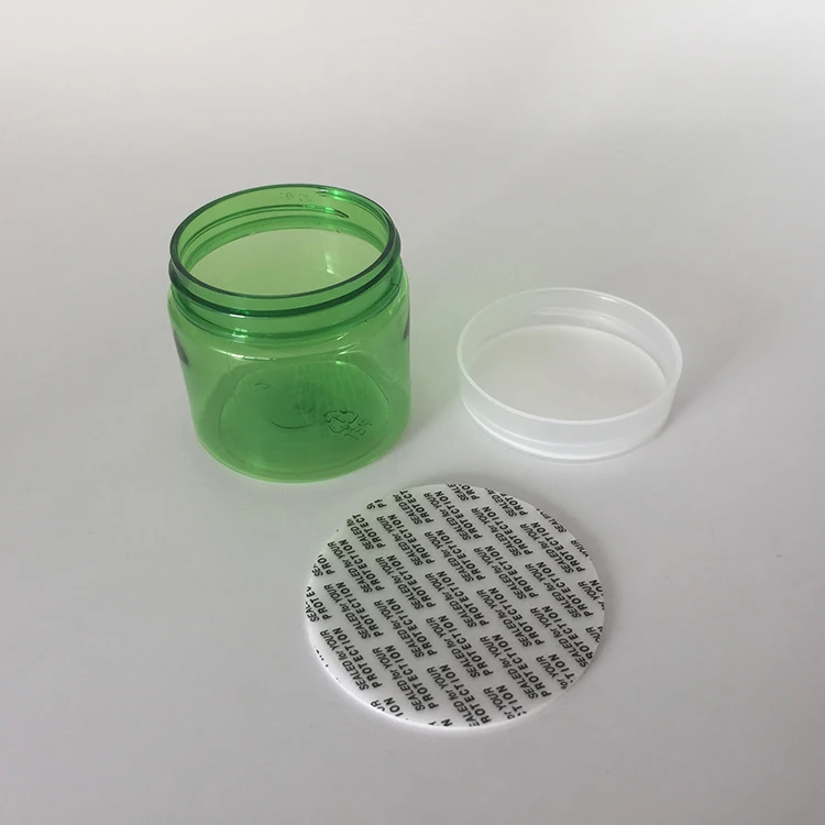 Wholesale hot sale empty 50ml PET plastic green colour cosmetic pot jar container, 50g green jar for cosmetic cream, travel use