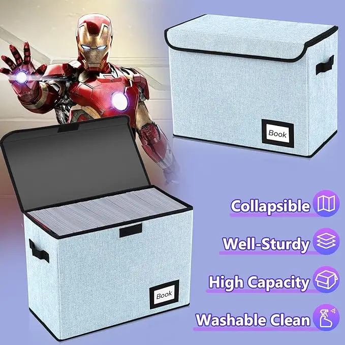 Foldable storage box Library comic book storage box A variety of colors 40.1*19.8*30cm folding storage box