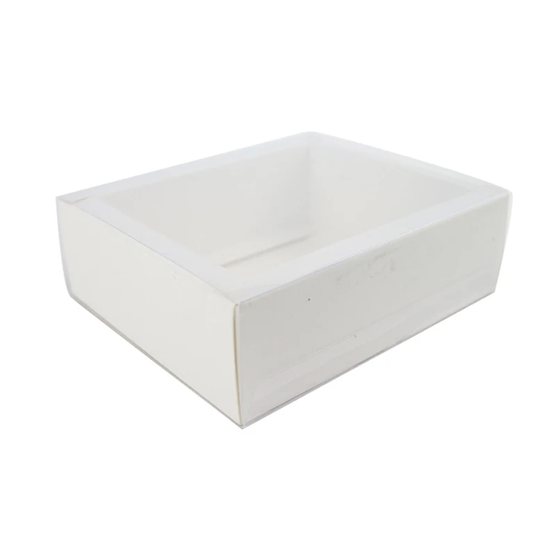 Plastic Clear Drawer Wholesale Papercard Customized High Quality Luxury Square Pastry Cookies Chocolate Packing Box