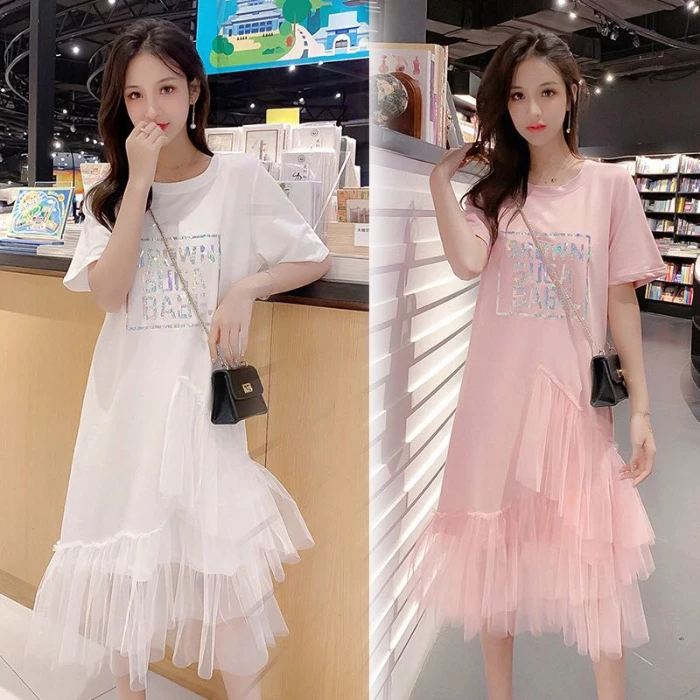 
2021 Hot Sale short Sleeve Fashion Summer Plus Size Ladies Casual Maternity Dresses Women Clothing 