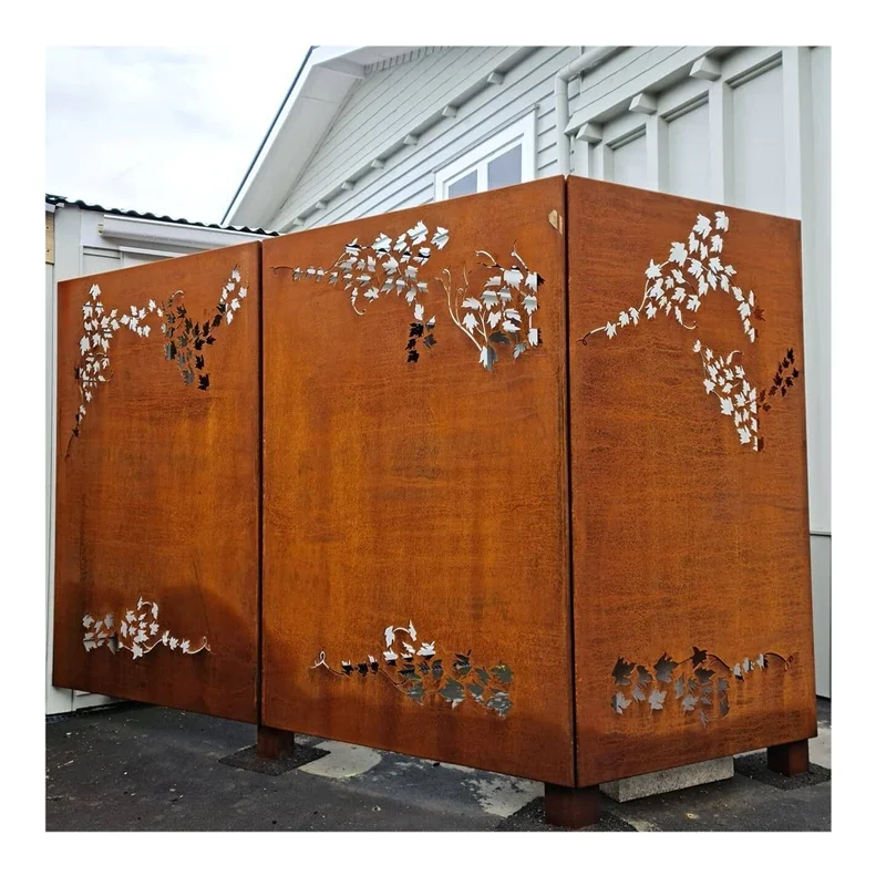 Factory customized garden privacy screen Outdoor Laser Cut outdoor rust screens