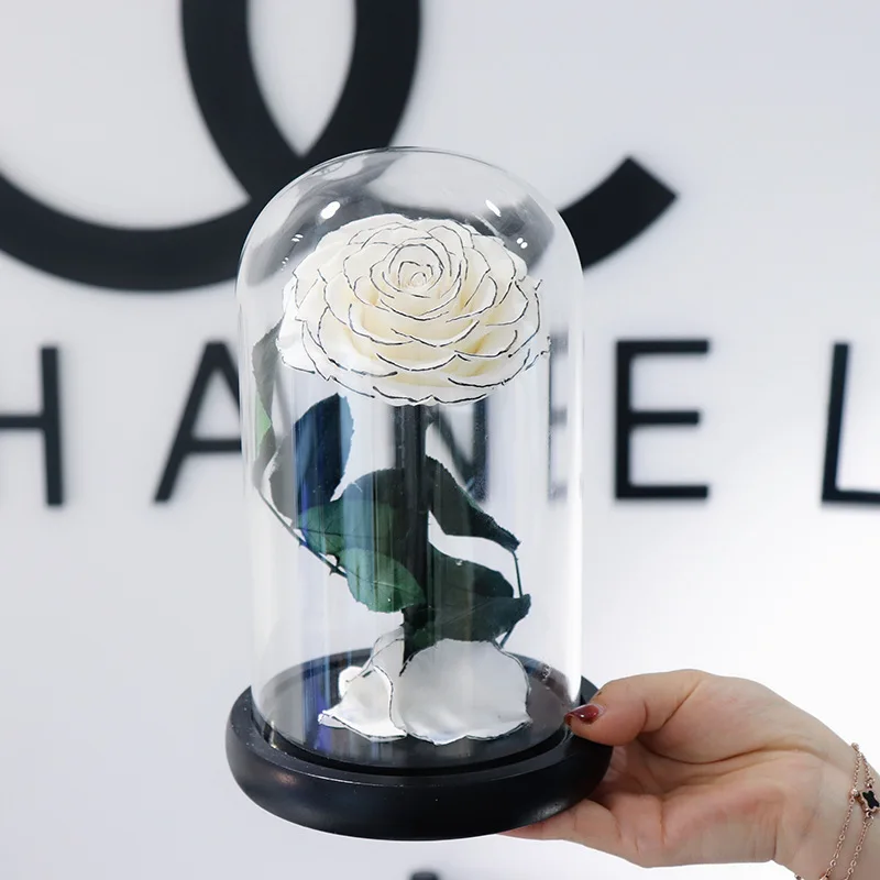 Gift Preserved Flower Eternal Rose in Box Valentine Wholesale Luxury Everlasting Stabilized Preserved Rose in Glass Dome