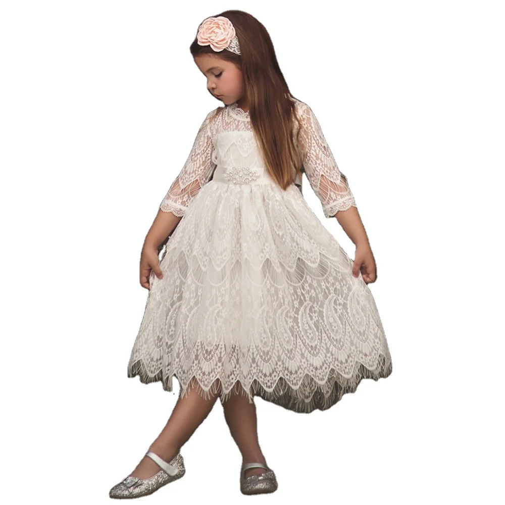 Flower Girl Dresses Summer Lovely Baby Princess Pageant Lace Tulle Little Girls Special Occasion Flower Girl Dresses