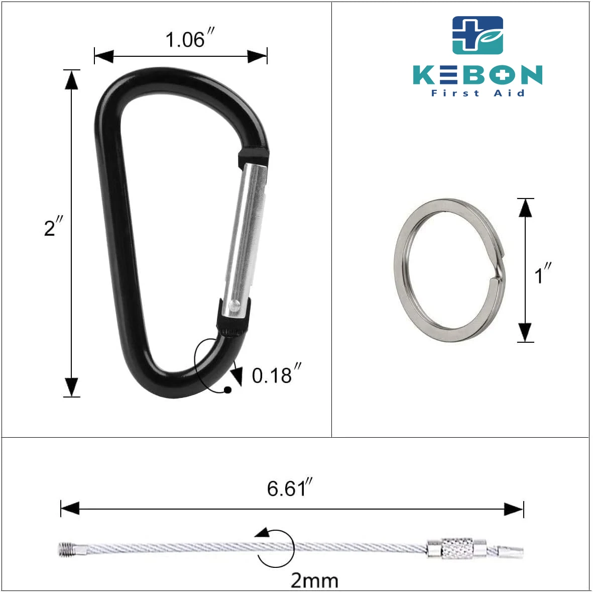 24pcs Aluminum Carabiner  Small Keychain Carabiner Clip Set Outdoor Camping Mini Lock Snap Hooks Spring Link Key Chain Durable