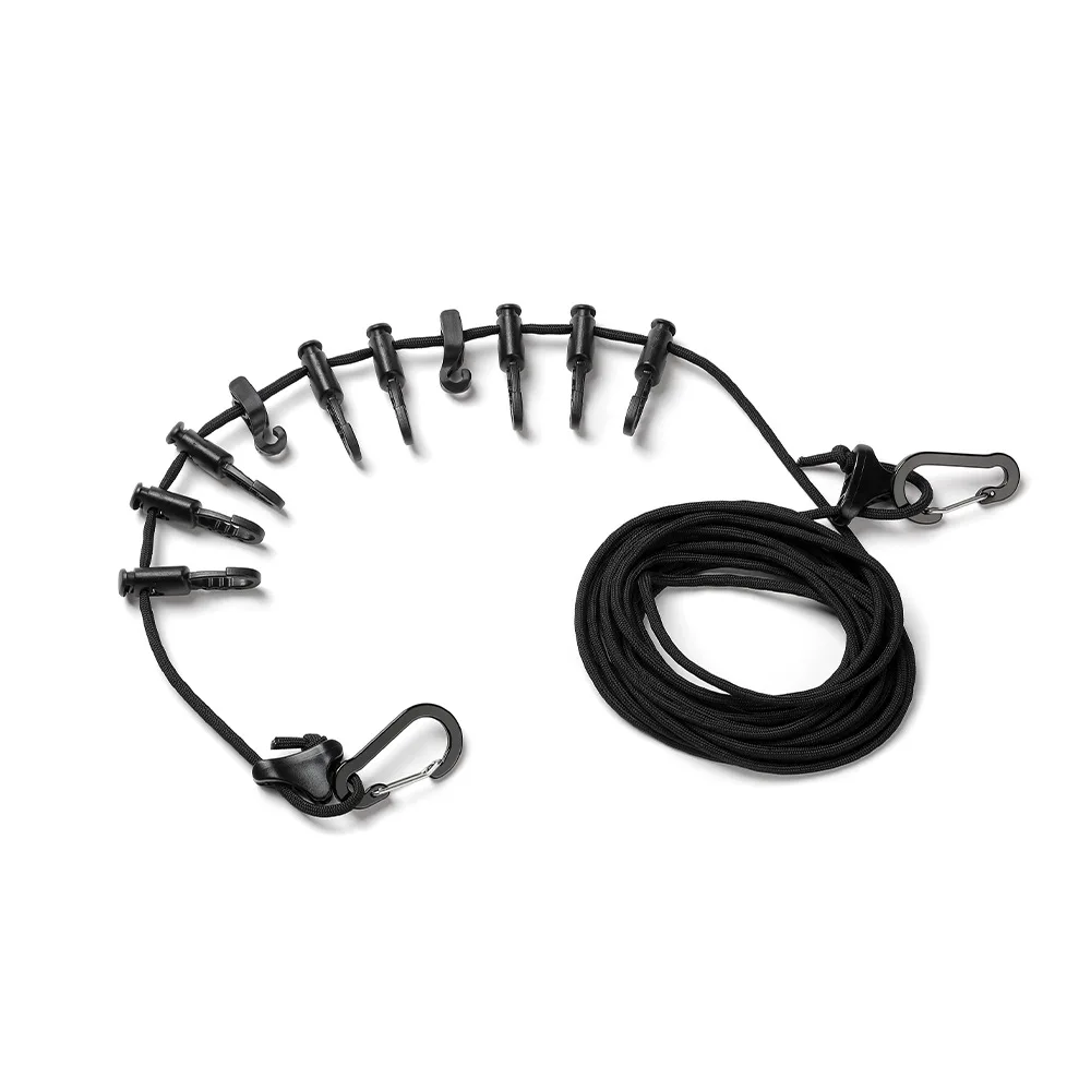 Portable Outdoor Windproof Clothesline Multifunctional Camping Clothesline Adjustable Lanyard Clothespin Canopy Hanging Rope