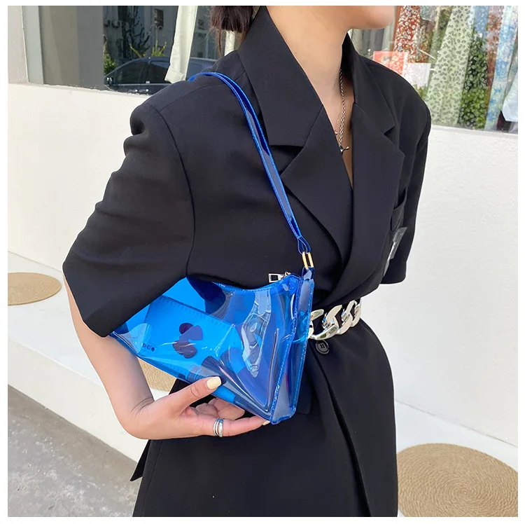 Customized Logo Bags Waterproof Clear PVC Jelly Beach shoulder Bag For Women