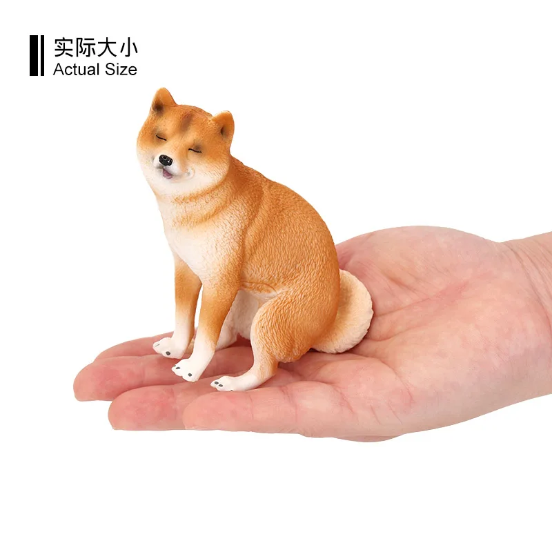 Wholesale Solid PVC Simulation  Statue Model Shiba Inu Dog Animal Figurines Toys