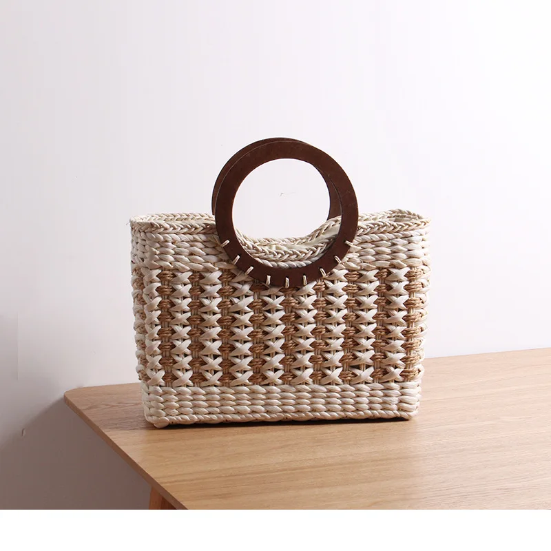 Women Straw Handbag Mini Summer Beach Rattan Tote Bag Crossbody Shoulder Top Handle Handbag