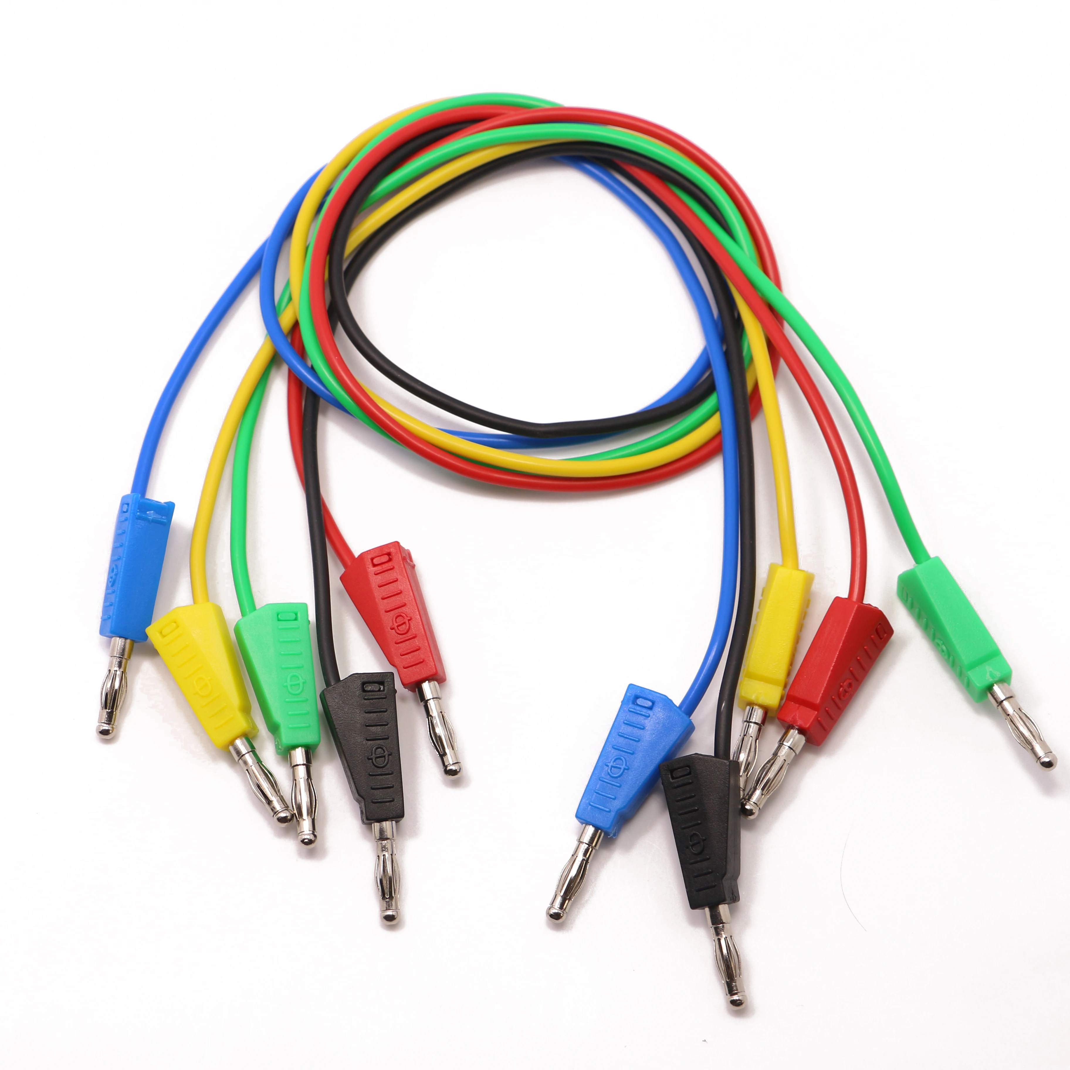 4 мм испытательный свинцовый Штабелируемый штекер банан-банан, мягкий свинцовый кабель для мультиметра, 5 цветов