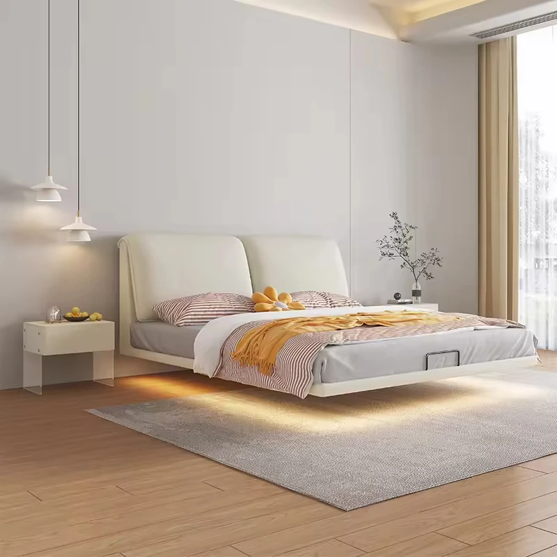 Floating Loft  King Size Bed Up-holstered Beds Velvet Fabric Comfortable Upholstered Modern Folding  Sofa Bed