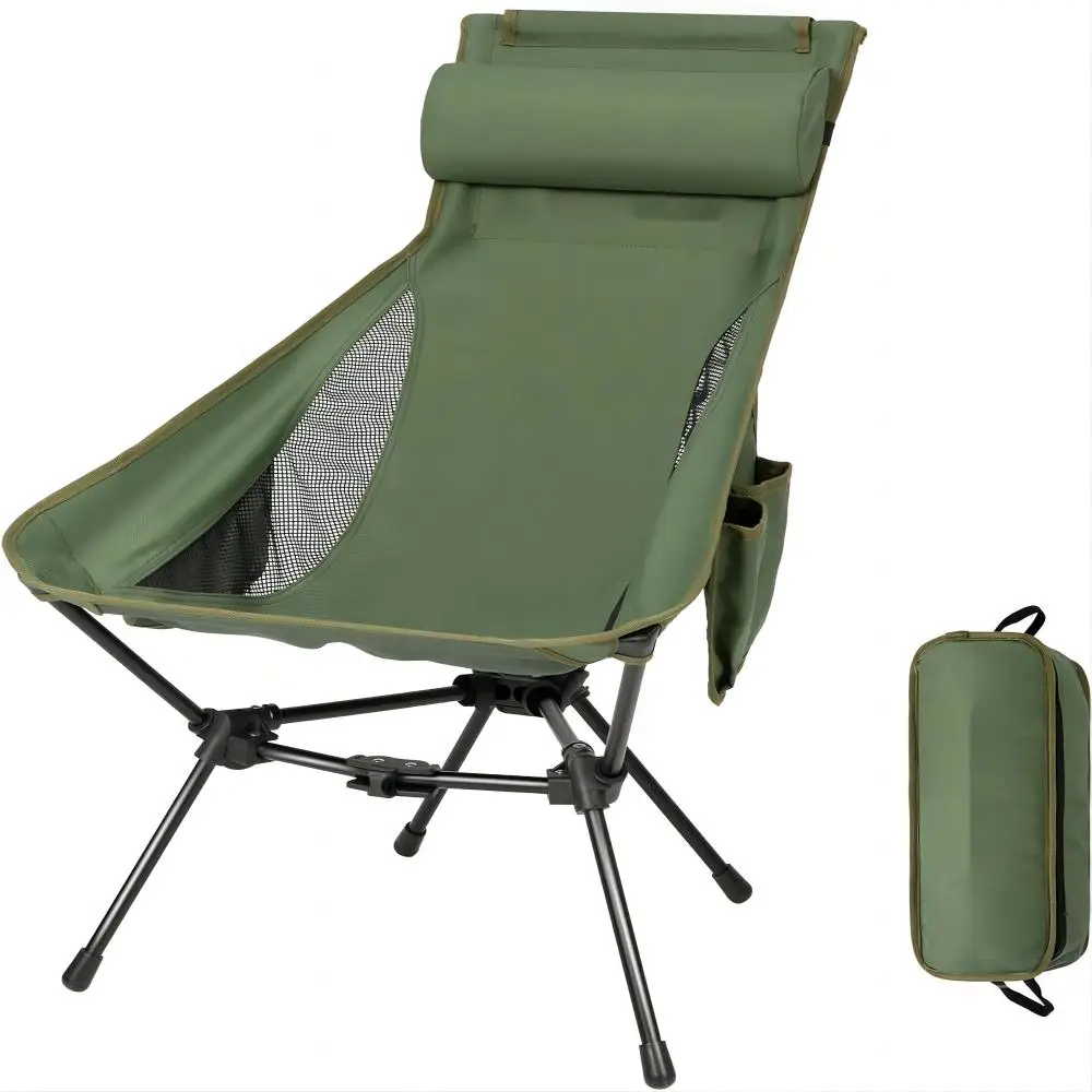 Camping Directors Chair, Heavy Duty Oversized Portable Folding Chair with Side Table Outdoor Foldable Camp Chairs
