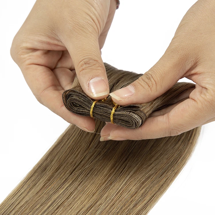 Wholesale price Black blonde color natural straight bulk hair flat weft 10-28inches in stock salon quality for women
