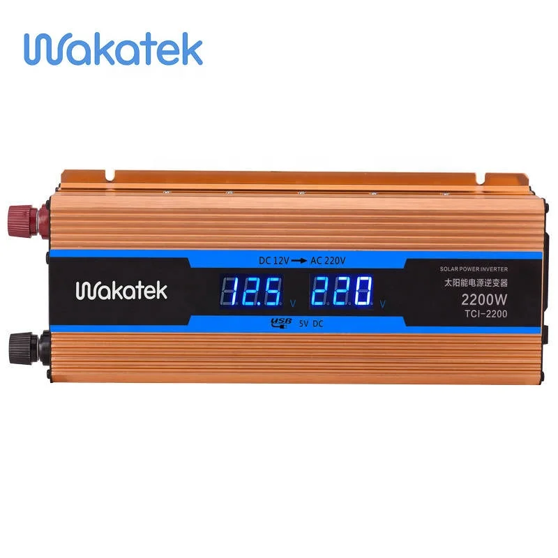 Автомобильный инвертор WAKATEK модифицированный синусоидальный сигнал 12 В Инвертор солнечной энергии 700