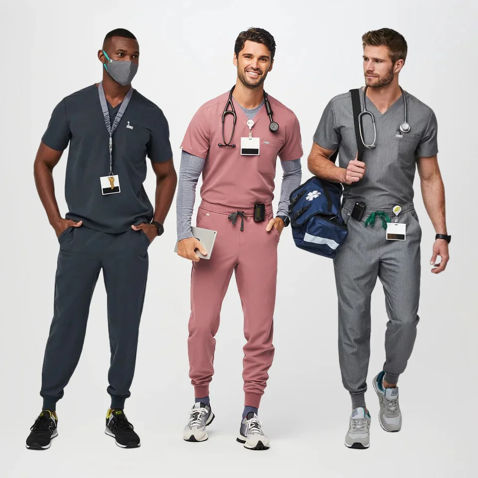 Bestex Fashionable Designer Medical Anti-Wrinkle Men Jogger Scrubs Pants Hospital Scrubs Uniforms Sets