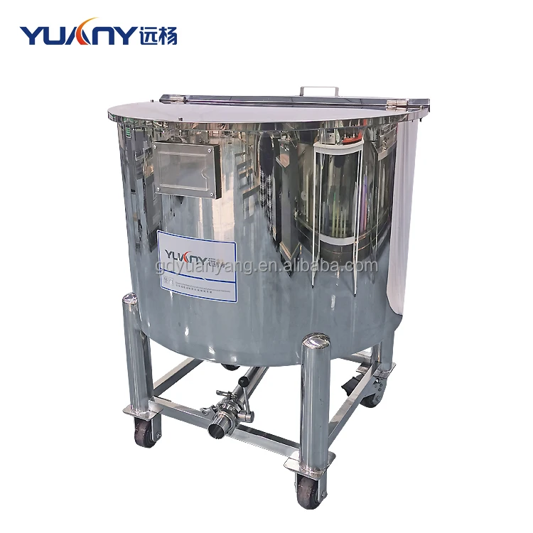 200 Liter Stainless Steel  Bucket with Movable Wheels and Lid for Chemical Liquids Food SS Storage Tank