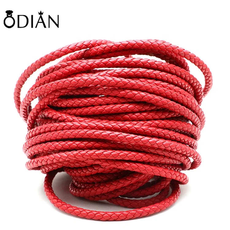 Braided Bolo Leather Cords Grey in Sizes 6mm 5mm 4mm Available in Many Colours Genuine Leather Cord