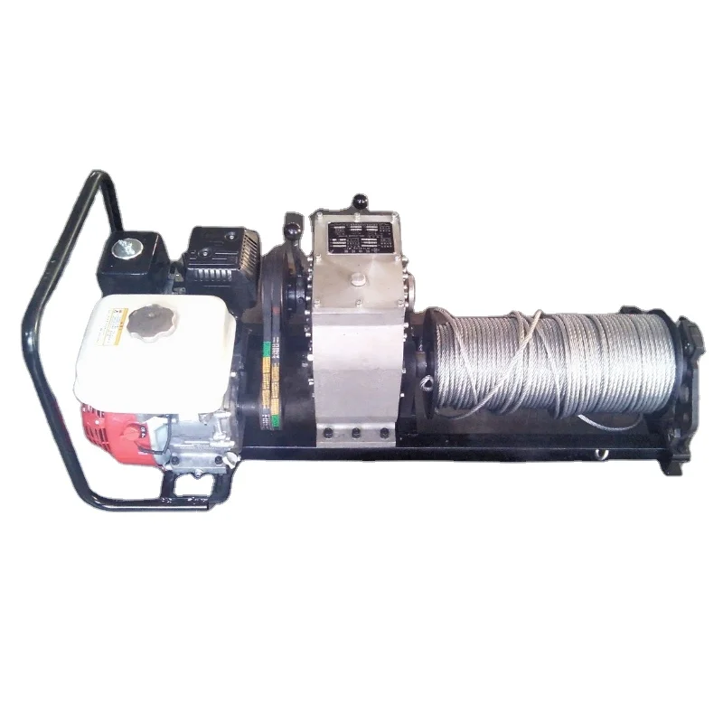 3 ton Speedy Gasoline Engine Powered Petrol Winch With Drum and Rope (belt drive transmission)