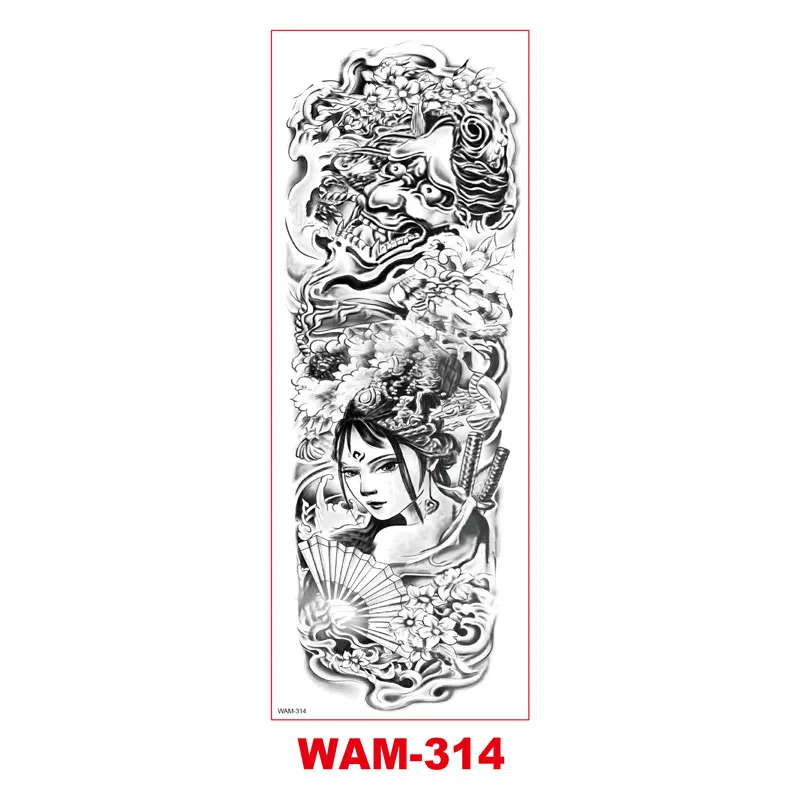 Full Arm Temporary Tattoo Lion Wolf Tiger Totem Scorpion Tattoo Stickers