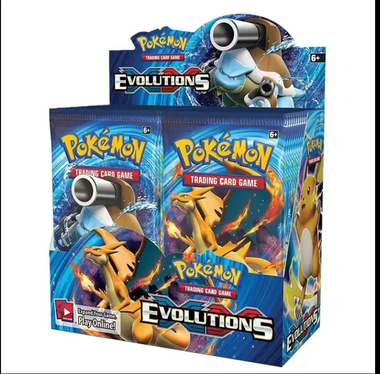 360pcs/box Poke mons Evolutioned TCG Cards Booster Box Wholesale Game Collection Poke mons Table Playing Cards for Kids Toys