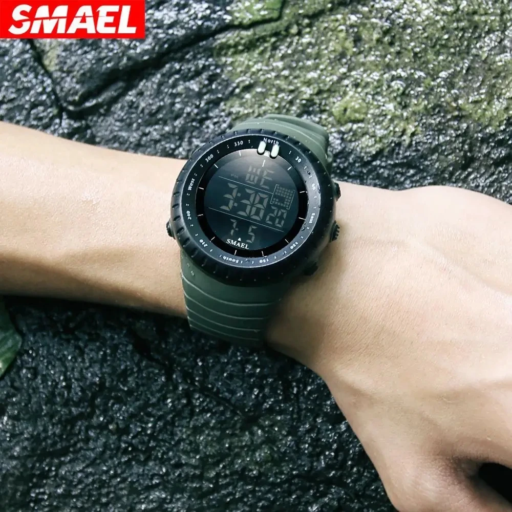 Кварцевые часы с логотипом Smael 1237 Relogio водонепроницаемые цифровые электроникой