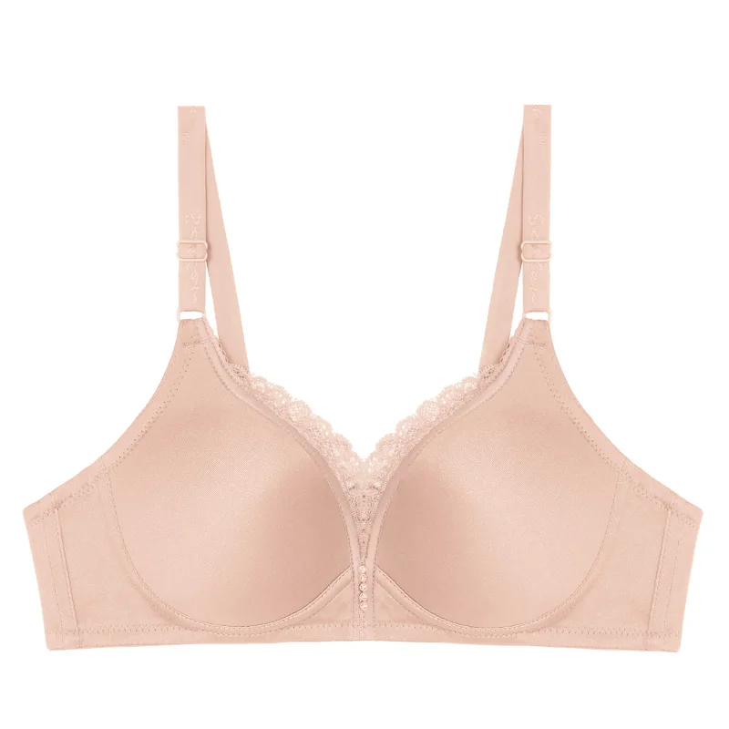 Rhinestone push up bra without steel lace decoration bra