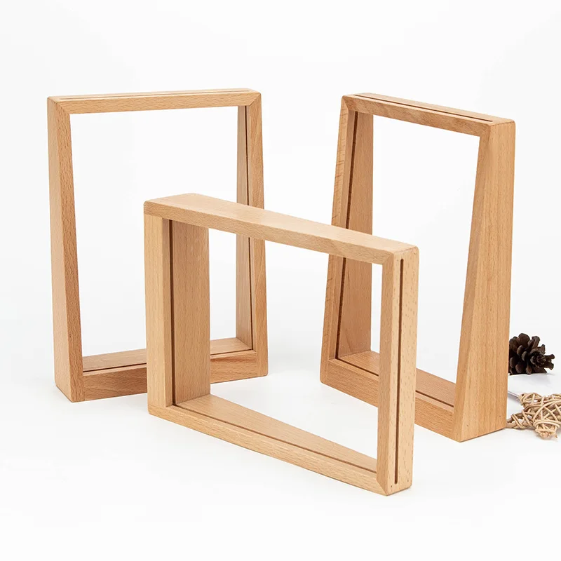 Customized High Quality  standing Wooden Picture Frames Photo Frame Wall-mounted A4 Solid Wood Frames Photo Albums