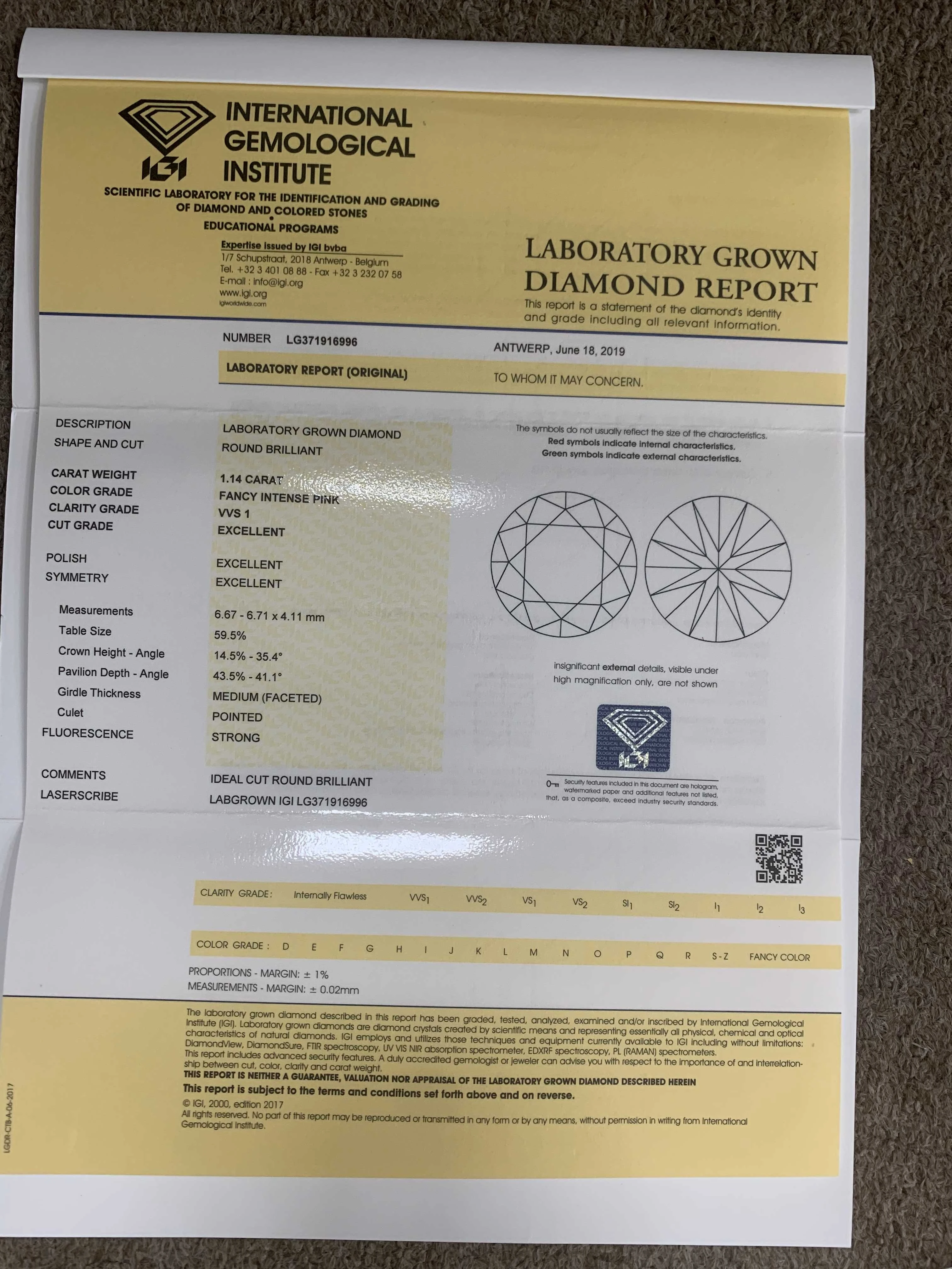 Lab grown rough diamond