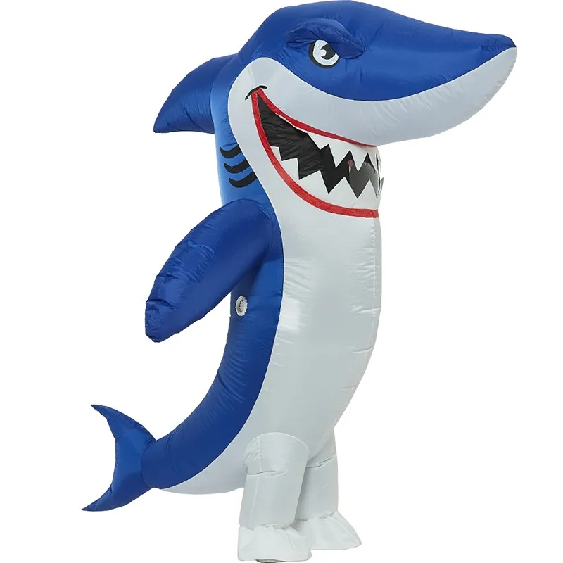 Adult kinds Halloween Party fancy dress inflatable baby blue shark carnival costume blue shark costume