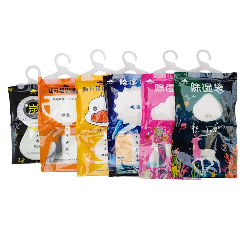 Household Disposable Hanging Air Dehumidifier Moisture Absorber Bag for Wardrobe Cabinet without Fragrance