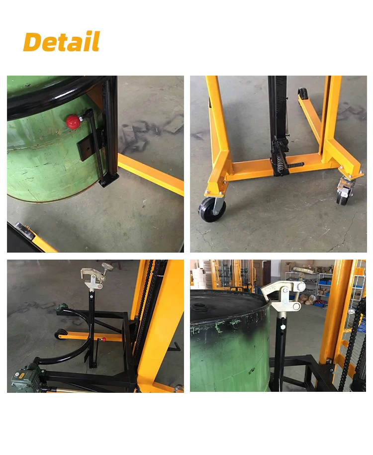 
mingfeng semi electronic oil drum truck for 55 gallon oil drum forklift with scale for warehouse for container 