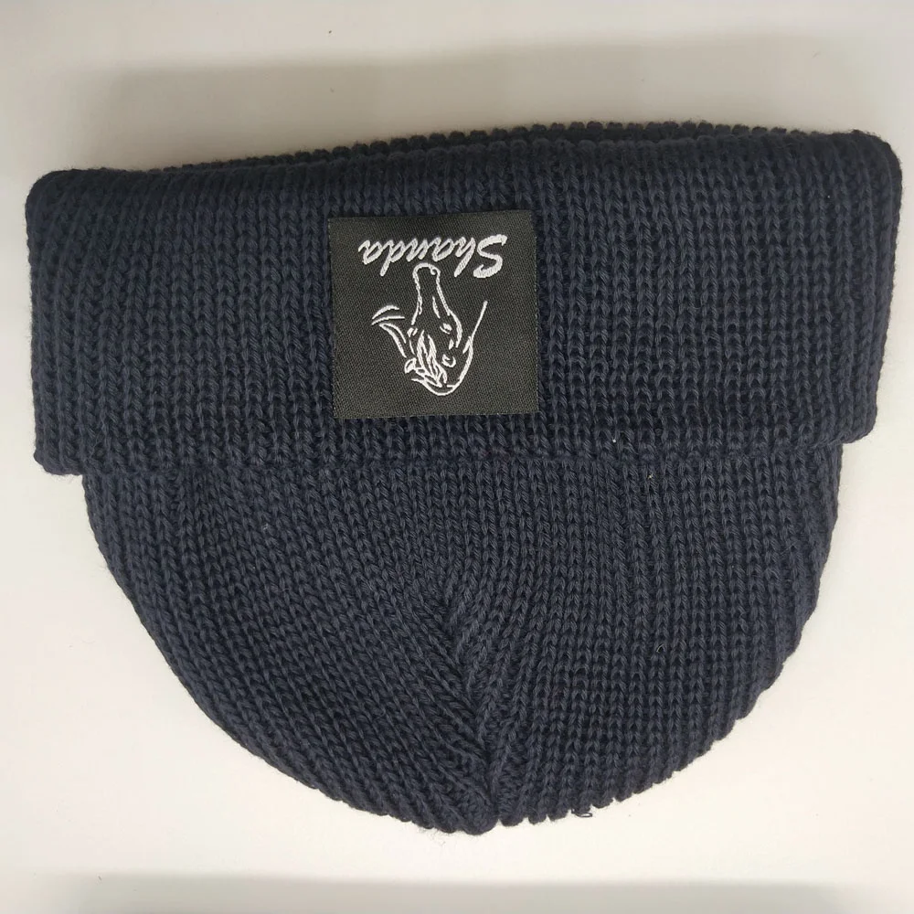 Knit Heather Brown Streetwear Sailor Short Mini Fisherman Beanie for Men Mini Fisherman Beanie Hats