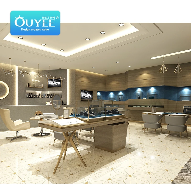 Professional Manufacturers Modern Showcase For Gold Jewelry Shop Furniture Design Jewellery Counter Display