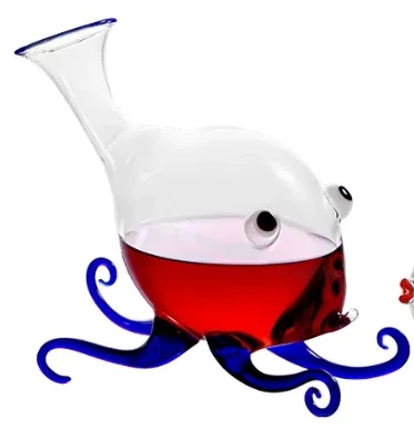Wholesale custom handmade creative octopus high borosilicate glass decanter