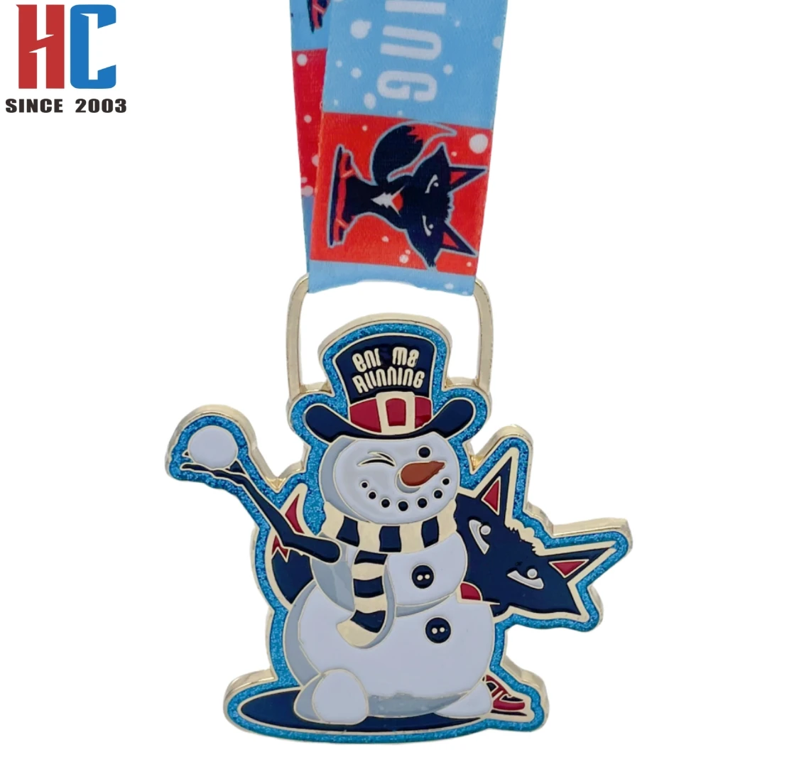 20 Years Factory Custom Christmas Festival Marathon Glitter award Medals For Winner