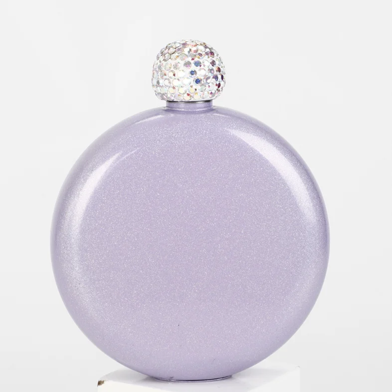 Colorful stainless steel 5oz pocket round hip flask