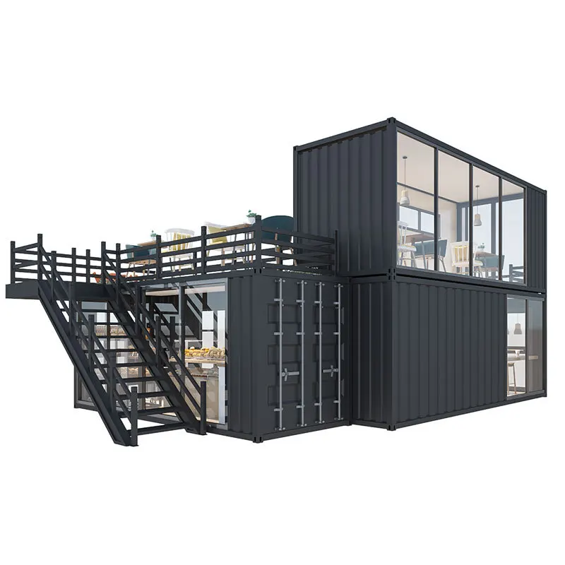 China Best Quality Modern Prefabricated House Flat Mobile Container Office Container Store Street Coffee House