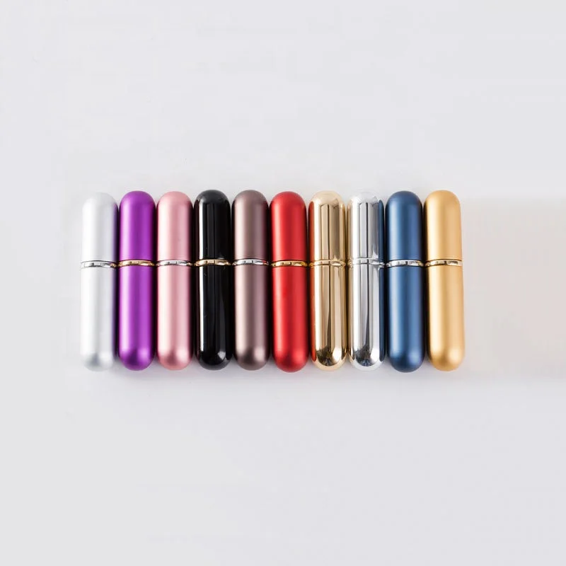 6ML Aluminium Portable Mini Travel Perfume Atomizer Bottle Unique Perfume Bottle with 10 Different Colors