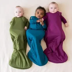 Newborn Baby Clothes Kids Sleep Sack Natural Fabric Plain Solid 1.0 Tog 100% Bamboo Spandex Knitted Sleeping Bag Sleep bag Sack