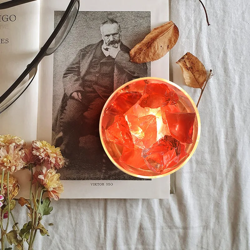 Aromatherapy Crystal Diffuser Stone Indoor Fragrance Crystal Stone Glass Cup Ornaments with Lamp Base Home Decoration