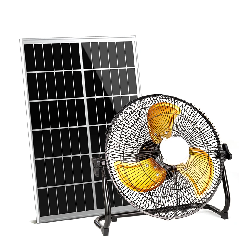 Hot selling Solar charging table fan solar energy power battery portable rechargeable floor fan