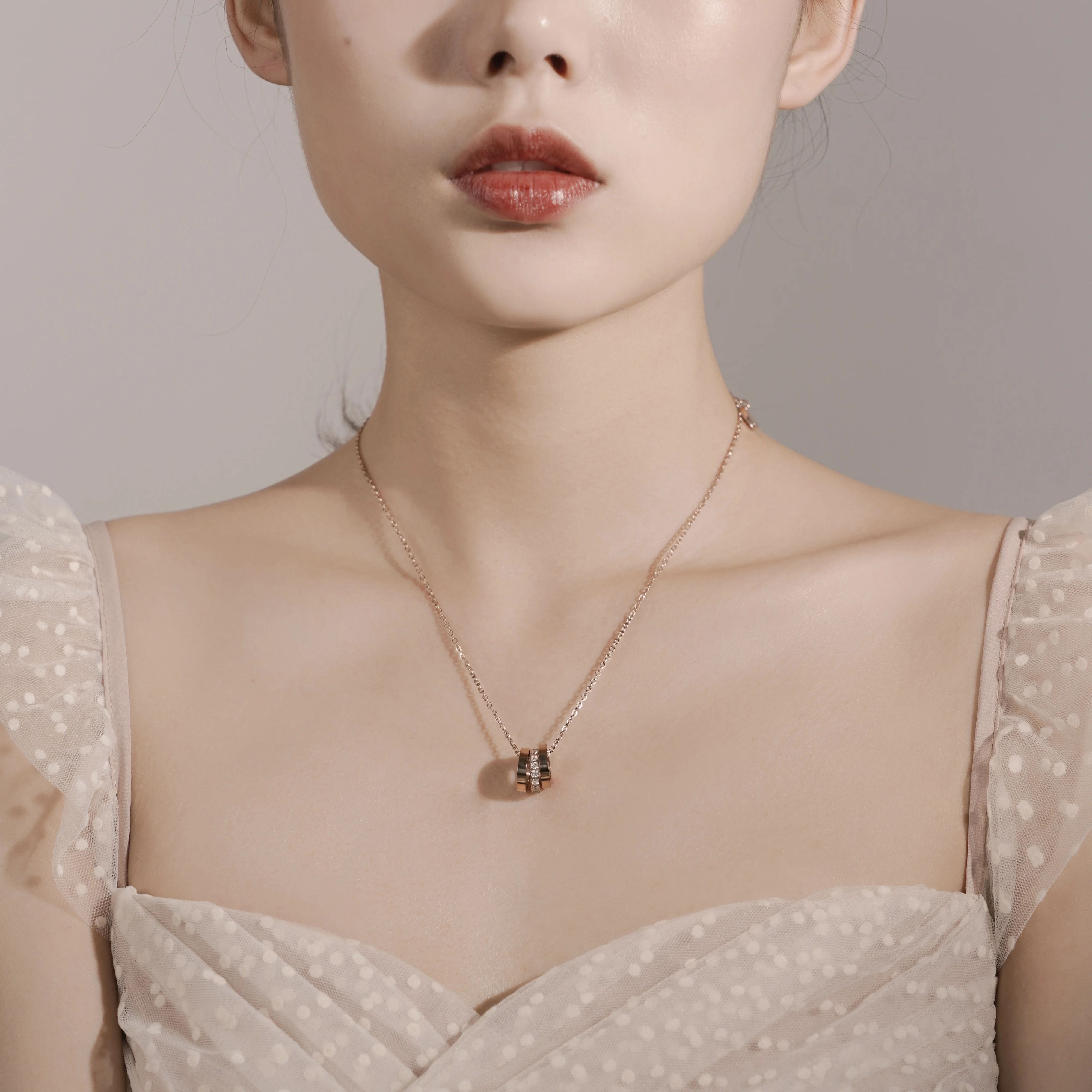 OUMI 18k Gold Chain 316 L Stainless Steel Gold Plated plated zircons necklace for womenplated zircons necklace for women