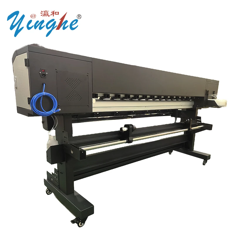 Yinghe Factory 1.8m Industrial Digital Inkjet Large Format Printer Eco Solvent Printer Banners Tarpaulin Vinyls Printing Machine