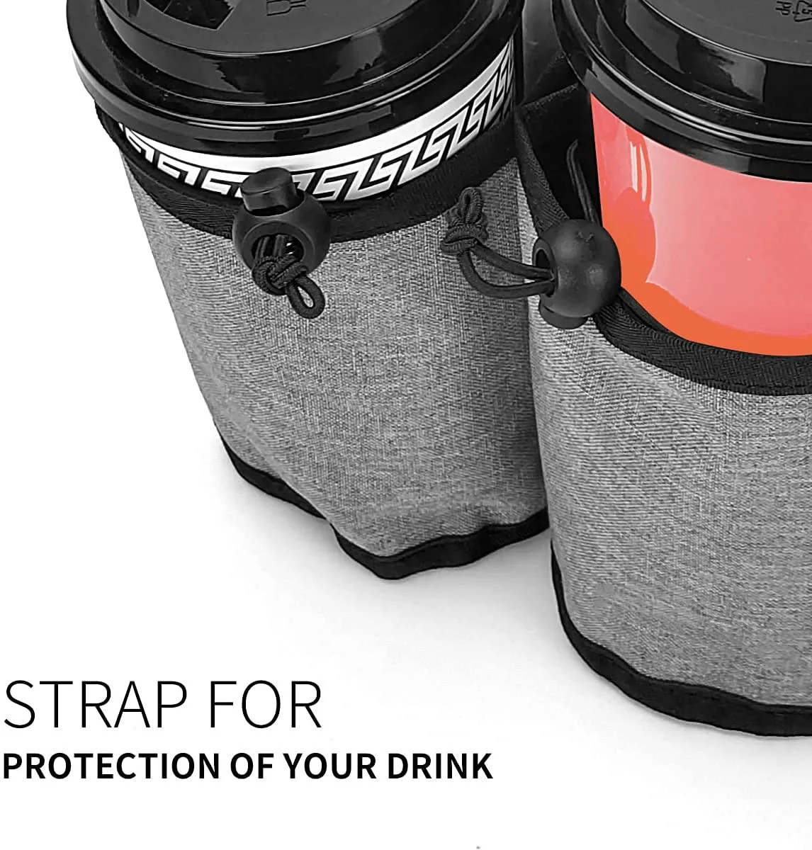 Luggage Travel Drink Bag Cup Holder Free Your Hand for Drink Beverages Coffee Fits All Suitcase Handles