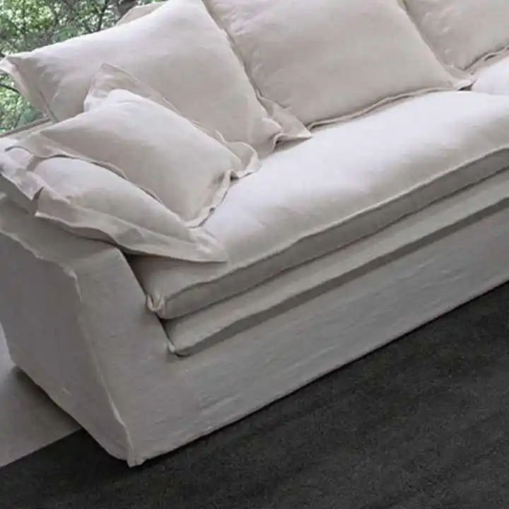 New design Modern luxury Big Cloud living room sofa set furniture cushion feather filled white L-shaped modular sofa set