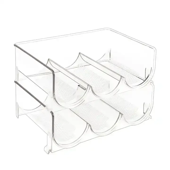 Plastic Stackable Water Bottle Organizer Wine Holder Transparent Rack for Kitchen Storage